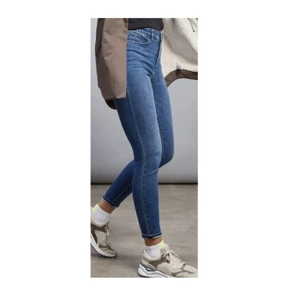 Athleta Sculptek Ultra Skinny Size 8 Stretch Mid Rise Shaping Denim True Blue